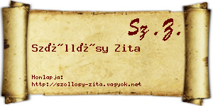 Szőllősy Zita névjegykártya
